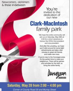 Clark - MacIntosh Park Dedication @ Clark MacIntosh Park, Dunvegan